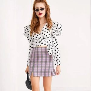 Polkadot wrap top